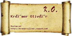 Krámer Olivér névjegykártya