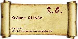 Krámer Olivér névjegykártya